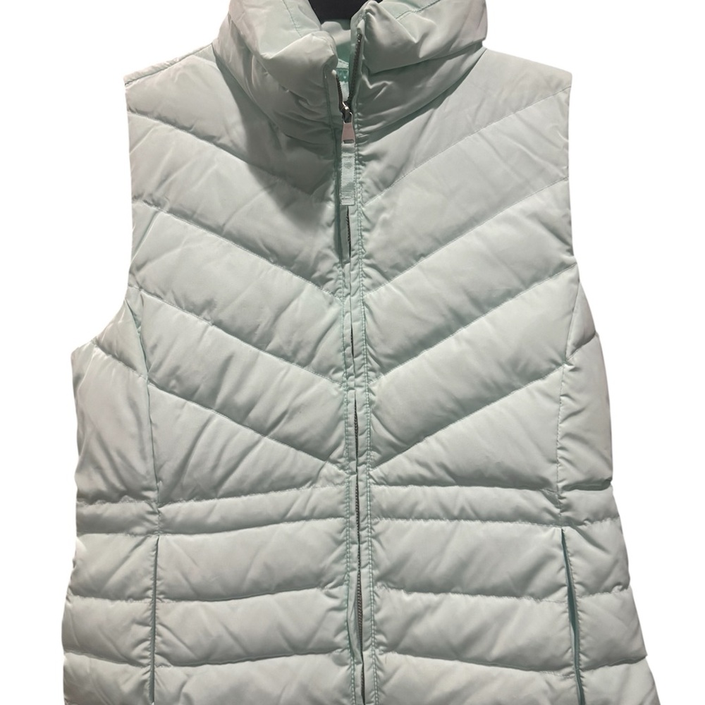 Talbots Vest Womens Mp Blue Puffer Down Fill Full Zip  Nylon